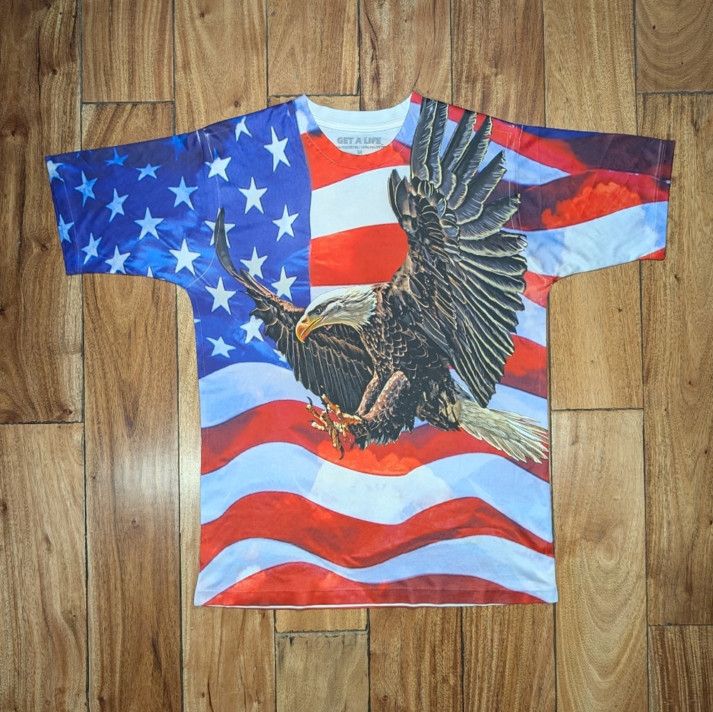 Eagle American Flag AoP Tee (M)